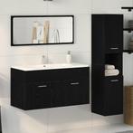 vidaXL Badkamer Meubelset 3 pcs Zwart Eiken 60 x 38.5 x 46, Huis en Inrichting, Verzenden, Nieuw