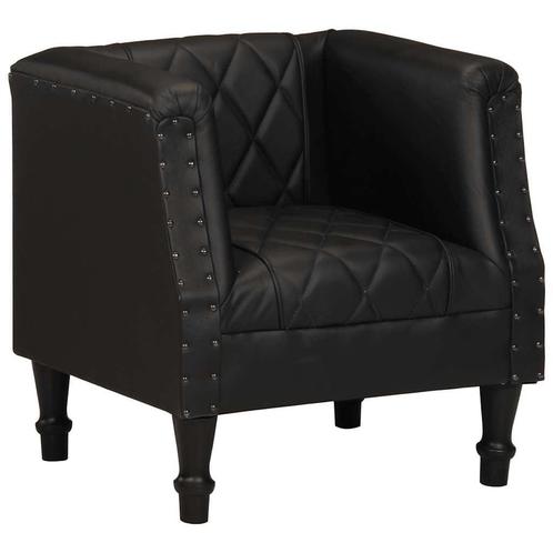 vidaXL Kuipstoel echt geitenleer zwart, Huis en Inrichting, Fauteuils, Nieuw, Verzenden
