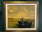 Italiaanse school (XX) - Paesaggio con barca, Antiek en Kunst
