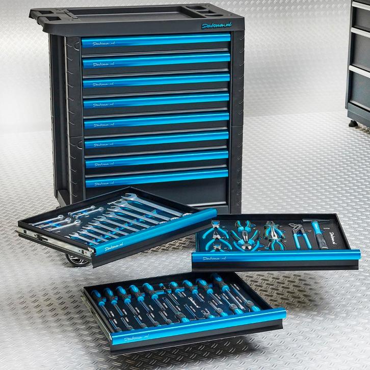 Datona Gevulde gereedschapswagen Basic PRO 8 lades 3 lades, Doe-het-zelf en Bouw, Gereedschapskisten, Ophalen of Verzenden