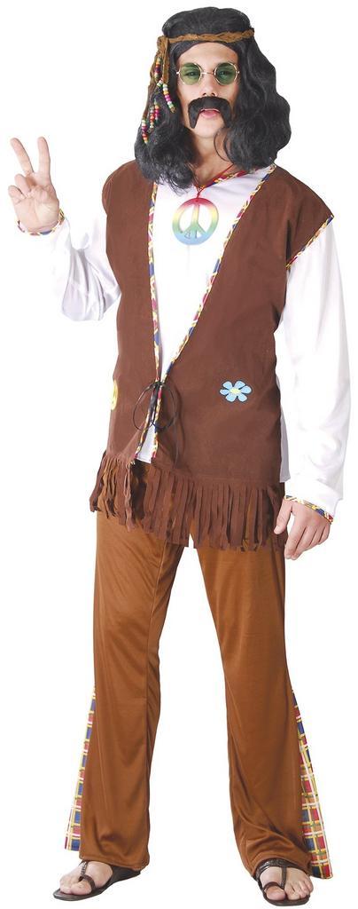 Hippie 60S Kostuum Bruin Wit Heren, Vêtements | Hommes, Costumes de carnaval & Vêtements de fête, Envoi