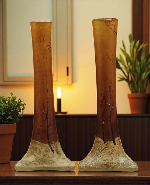 JEM - Vaas (2) - Glas, Antiek en Kunst, Antiek | Glaswerk en Kristal