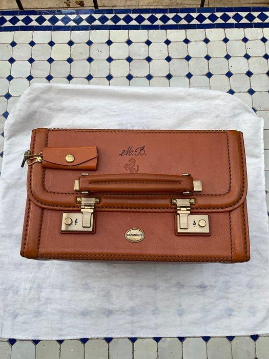 Grand nécessaire de toilette de voyage - cuir - Bagages, Antiek en Kunst, Curiosa en Brocante