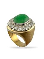 Ring - 14 karaat Geel goud, 14K geelgouden ring met 1,50 ct, Handtassen en Accessoires, Ringen, Nieuw