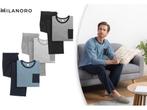 Milanoro - Katoenen pyjama voor heren - Zwart/grijs - XXL, Verzenden, Nieuw