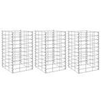vidaXL Gabion plantenbakken 3 st verhoogd 30x30x50 cm ijzer, Tuin en Terras, Verzenden, Nieuw