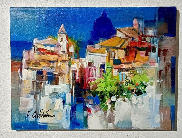 Fabio Costantino (1945) - La Terrazza sul Mediterraneo, Antiquités & Art, Art | Peinture | Classique