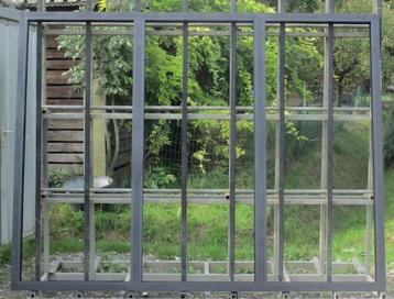 aluminium raam , chassis , venster 243 x 186 zwartgrijs 7021 beschikbaar voor biedingen