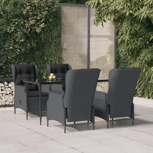 vidaXL 5-delige Tuinset poly rattan donkergrijs, Tuin en Terras, Tuinsets en Loungesets, Tuinset, Nieuw, Verzenden