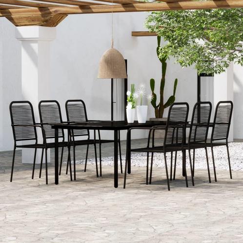 vidaXL 7-delige Tuinset zwart, Tuin en Terras, Tuinsets en Loungesets, Tuinset, Nieuw, Verzenden