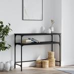 vidaXL Wandtafel 100x35,5x75 cm bewerkt hout zwart, Huis en Inrichting, Tafels | Bijzettafels, Verzenden, Nieuw