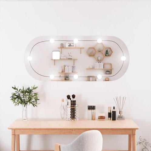 vidaXL Wandspiegel met LEDs ovaal 25x60 cm glas, Huis en Inrichting, Woonaccessoires | Spiegels, Nieuw, Verzenden