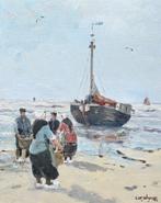 Cor Schaap (1968) - Aangelande bomschuit met vissersvolk
