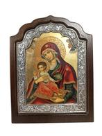 Icoon - Moeder Gods - Hout, Verzilverd - Byzantijnse icoon