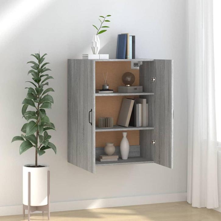 vidaXL Hangkast 69,5x34x90 cm bewerkt hout grijs sonoma, Huis en Inrichting, Kasten | Overige, Nieuw, Verzenden