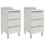 vidaXL Commerciële keukenkasten met 3 lades 2 stuks 50x60x96, Zakelijke goederen, Horeca | Overige, Verzenden