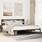 vidaXL Bedframe zonder matras metaal gerookt eikenkleurig, Huis en Inrichting, Slaapkamer | Bedden, Verzenden, Nieuw