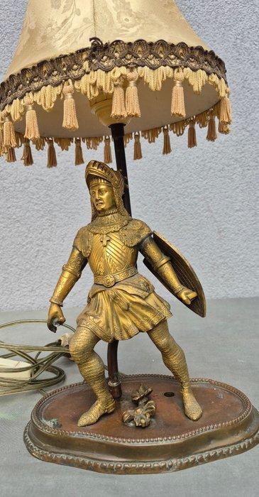 Staande lamp - Brons, IJzer, stof - Met bronzen Ridder., Antiek en Kunst, Curiosa en Brocante