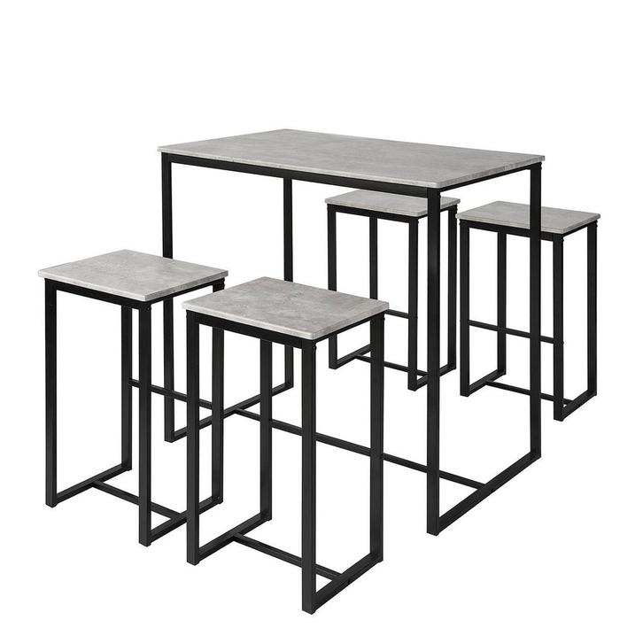 2dekans | SoBuy 5-Delige Eettafel Set OGT15-HG - 1 Tafel 4, Huis en Inrichting, Tafels | Eettafels, Ophalen of Verzenden