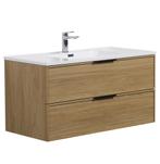 Badkamermeubel Set Luxor 100cm Licht Eiken Badmeubel, Verzenden, Nieuw