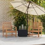 vidaXL Tuinstoelen 2 pcs Bruin 60 x 65 x 76.5 cm Massief, Tuin en Terras, Tuinsets en Loungesets, Verzenden, Nieuw