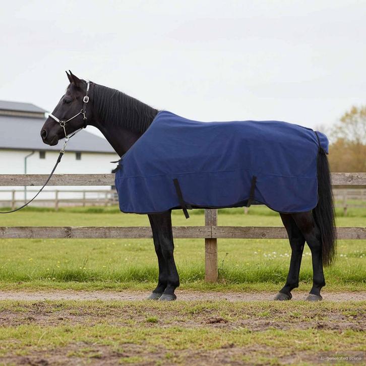 vidaXL Paardendeken Marineblauw Polyester, Dieren en Toebehoren, Paarden en Pony's | Overige Paardenspullen, Nieuw, Verzenden