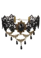 Choker Ketting Zwart Kant Kraaltjes Roos Kanten Zwarte Colla, Ophalen of Verzenden, Nieuw, Zwart