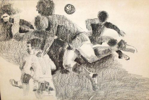 Joan Granados Llimona (1931-2005) - Partido de fútbol, Antiquités & Art, Art | Peinture | Classique