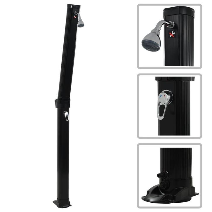 vidaXL Solardouche inklapbaar 23 L 214 cm zwart, Tuin en Terras, Zwembaden, Nieuw, Verzenden