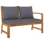 vidaXL Tuinbank met donkergrijs kussen 114,5 cm massief, Tuin en Terras, Verzenden, Nieuw