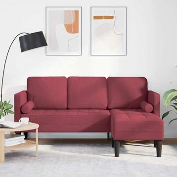 vidaXL 3-Zits L-Vormige Sofa Bordeauxrood 160 cm Stof, Verzenden
