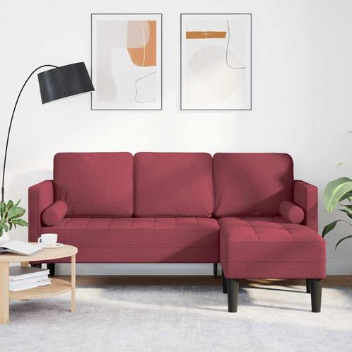 vidaXL 3-Zits L-Vormige Sofa Bordeauxrood 160 cm Stof, Huis en Inrichting, Zetels | Zetels, Nieuw, Verzenden