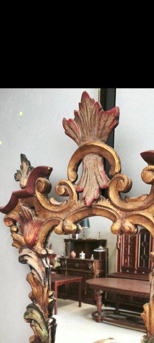 Spiegel - Hout - Rococo en bladgoud., Antiquités & Art, Antiquités | Autres Antiquités