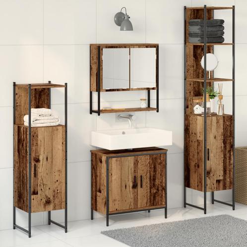 vidaXL Set van 4 badkamermeubilair van oud hout, Huis en Inrichting, Badkamer | Badkamermeubels, Nieuw, Verzenden