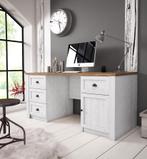 Bureau Parello - Wit - Eiken - 160 cm, Maison & Meubles, Verzenden