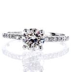 Zonder minimumprijs - Verlovingsring - 14 karaat Witgoud -