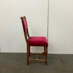 Set van 5 klassieke stoelen, rood - bruin hout