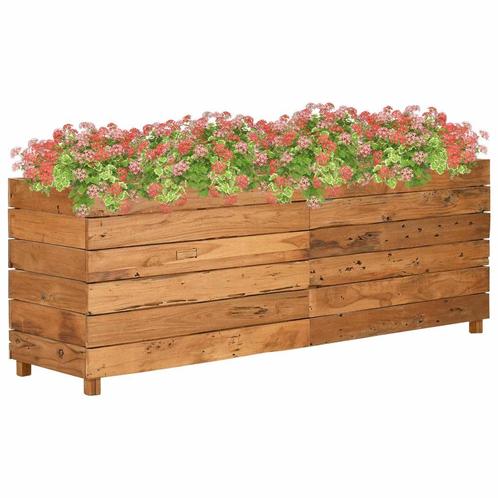 vidaXL Plantenbak verhoogd 150x40x55 cm gerecycled teakhout, Tuin en Terras, Bloempotten, Nieuw, Verzenden