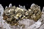 Magnifique pyrite cubique, Marmatite et quartz hyalin