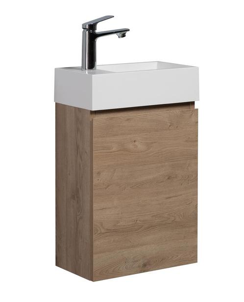 Toiletmeubel Angela 40 x 22 cm Kastanje Eiken Fonteinmeubel, Huis en Inrichting, Badkamer | Badkamermeubels, Nieuw, Verzenden