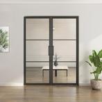 Dubbele stalen taatsdeur - 3 Vlaks - Helder glas, Doe-het-zelf en Bouw, Deuren en Vliegenramen, Minder dan 80 cm, Overige typen
