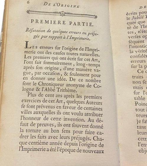 Fournier - De l’origine et des productions de l’imprimerie, Antiek en Kunst, Antiek | Boeken en Manuscripten