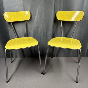 Chaise - Bois, Chrome - Deux chaises de cuisine en formica