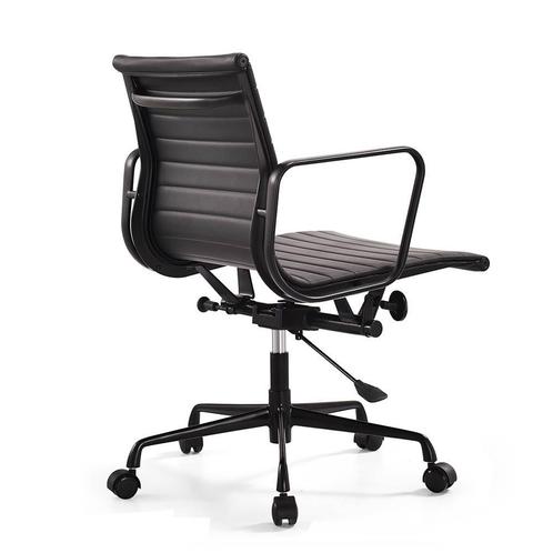 Bureaustoel EA117 Leder zwart frame zwart, Huis en Inrichting, Bureaus, Nieuw, Verzenden
