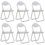 vidaXL Chaises pliantes à manger lot de 6 blanc, Verzenden, Neuf