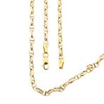 Bicolor gouden marine/anker schakel ketting; 60,5 cm | Midas, Handtassen en Accessoires, Kettingen, Ophalen of Verzenden, Gebruikt