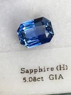 1 pcs Blauw Saffier - 5.08 ct - Gemological Institute of, Nieuw