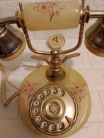 Analoge telefoon - Verguld messing, Bladgoud - Onyx en
