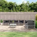 vidaXL 8-delige Loungeset met kussens staal wit, Tuin en Terras, Tuinsets en Loungesets, Verzenden, Nieuw, Loungeset