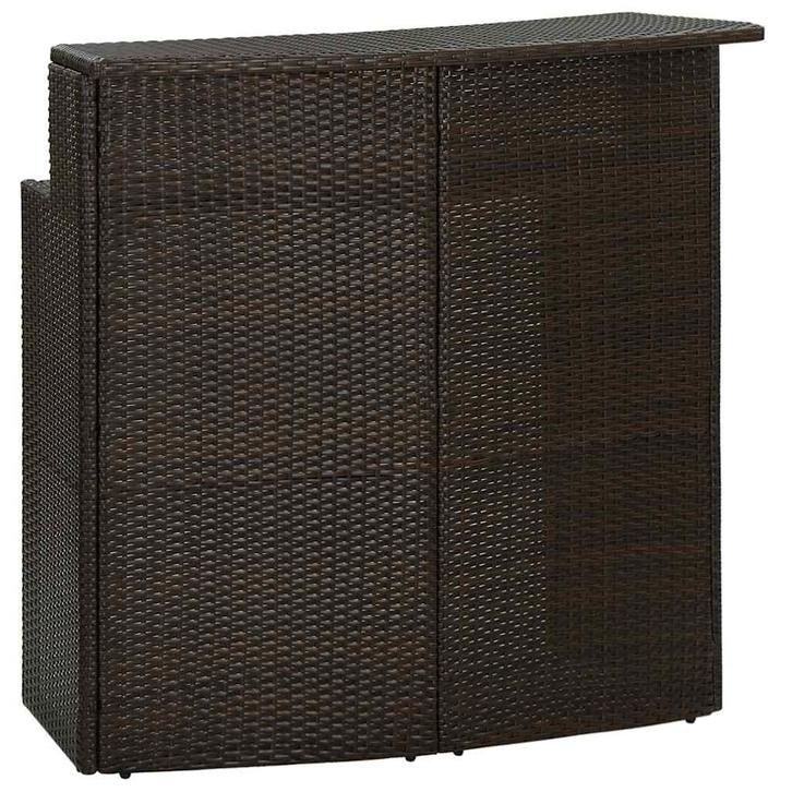 vidaXL Tuinbartafel 120x55x110 cm poly rattan bruin, Jardin & Terrasse, Tables de jardin, Envoi